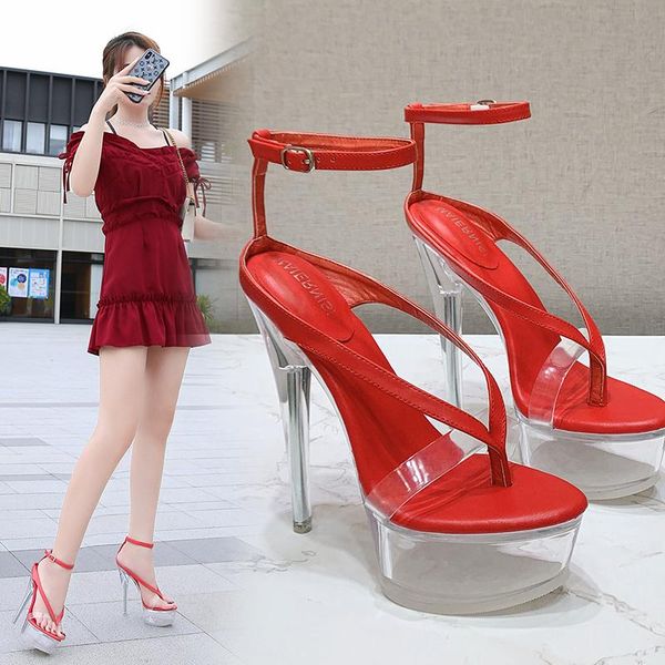 

sandals female summer fairy 2021 word temperament high heels stiletto, Black