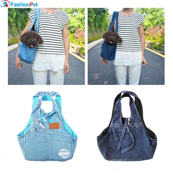 

fashion two colors pet supplies dog cat bag jeans carrier for traveling and walking car seat covers
