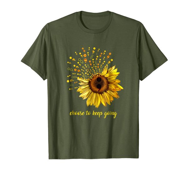 

choose to keep going sunflower shirt, White;black