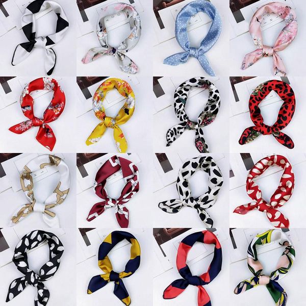 

scarves fashion small square elegant 50cm 1pc scarf soft neck tie retro wild women wristband head floral hair band ship, Blue;gray