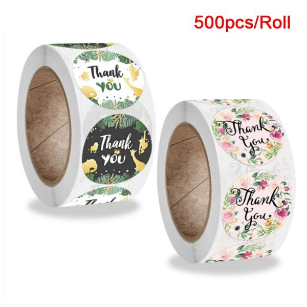 

500pcs/roll gift sealing stickers thank you diary scrapbooking festival birthday party decorations labels wrap