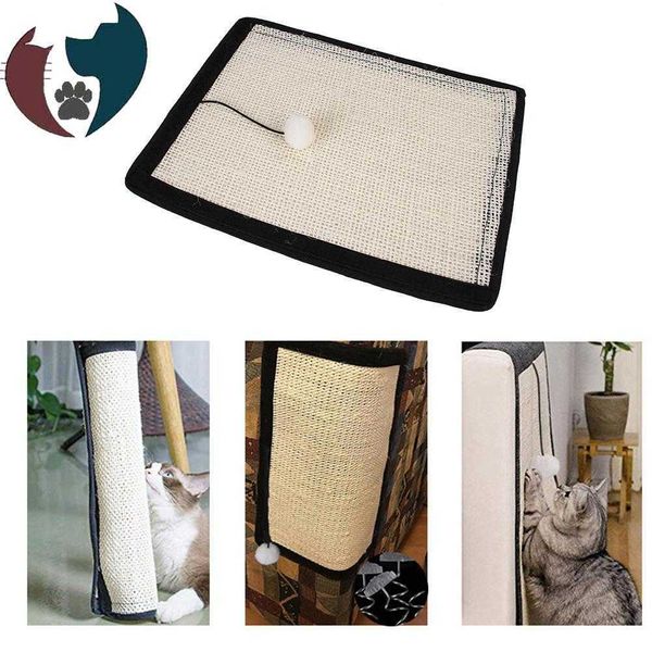 Pet Cat Scratch Guard Mat Sisal Pad Cats Raspando Post Gatinho Moagem De Moagem Scratcher Mat Furnatura Sofá Protetor Cat Toy 210929