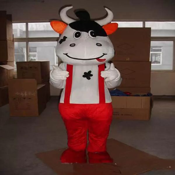 

halloween cows mascot costume customization cartoon milk cow plush anime theme character christmas carnival adults birthday party fancy outf, Red;yellow
