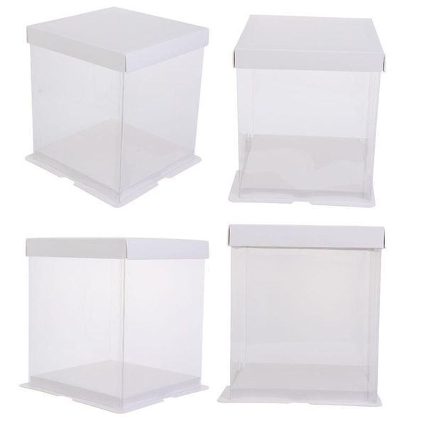 

gift wrap 4pcs 4inch double layer cake packaging box container transparency wrapping
