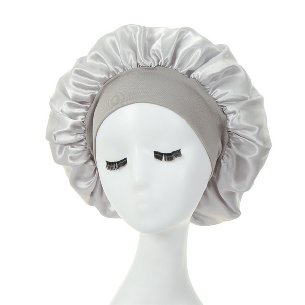 

shower caps night sleep cap women satin bonnet hat hair silk head cover wide elastic band headwrap accessorie