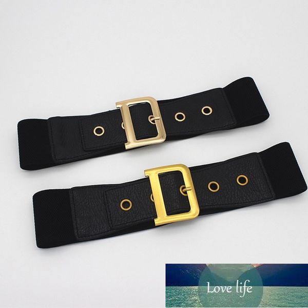 

black leather belt woman waist corset belts for women gold buckle luxury brand cinturon mujer d belt elastic wide cummerbunds factory price, Black;brown