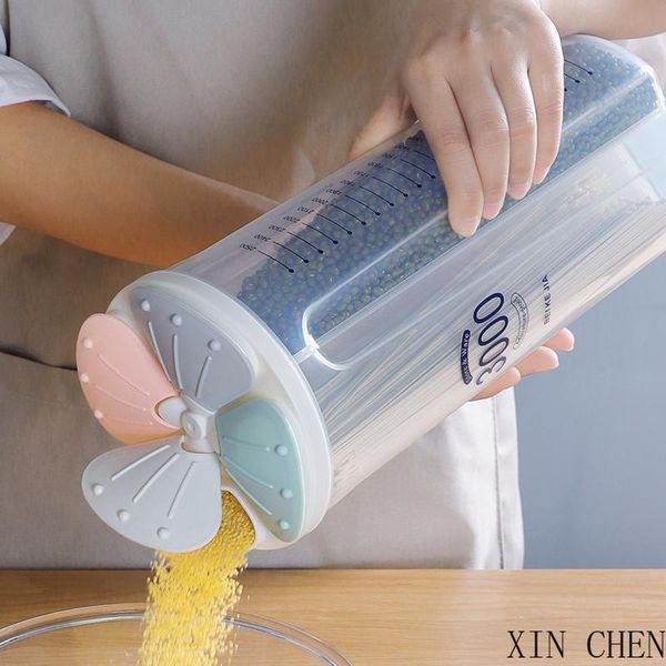 

kitchen storage tank sealed box compartment transparent plastic tool bottles & jars