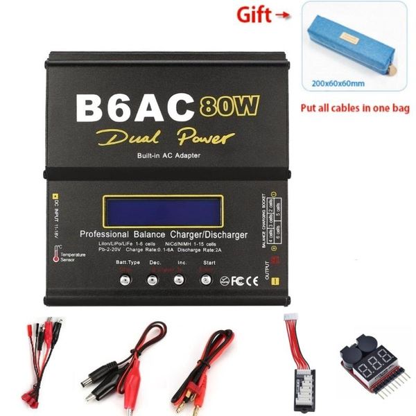 

smart home control b6ac 80w 6a lipo nimh li-ion ni-cd ac/dc rc balance charger 10w discharger for car helicopter drone airplane battery