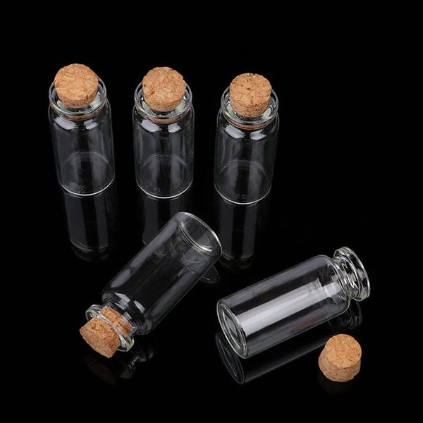 

storage bottles & jars 5pcs 50*22mm small glass message vials cork ser bottle smooth transparent diy mini containers