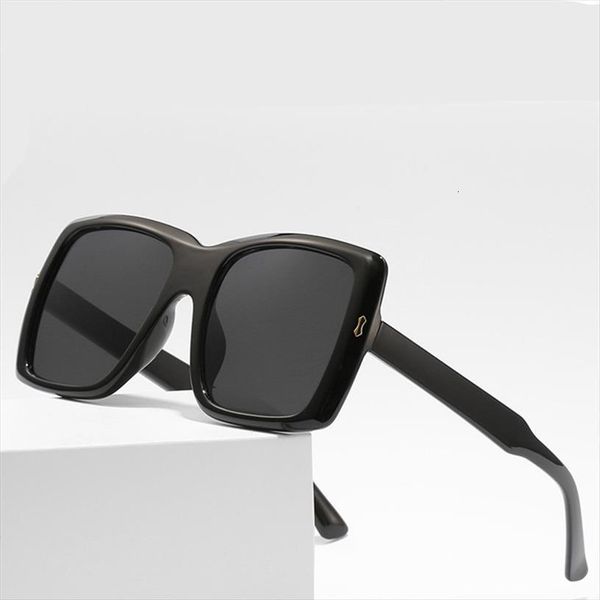 

square classic women sunglasses oversized brand big frame vintage shading gradient black female uv400, White;black