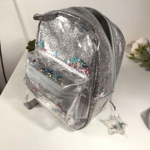 

backpack silver cat ear glitter mini ladies or cute children star pendant