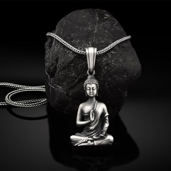 

sakyamuni buddha pendant necklace religious jewelry buddhist belief accessories metal products, Silver