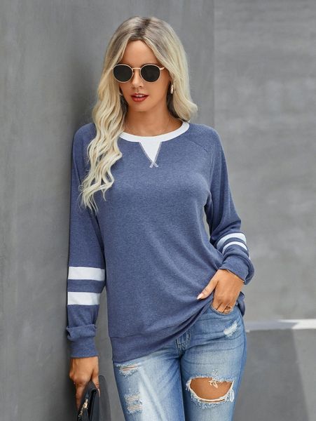 

striped colorblock sweatshirt i7zx#, White;black