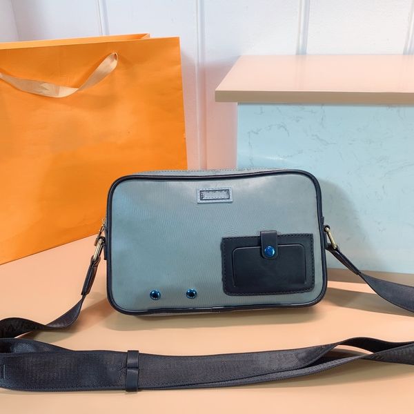 

new sturdy material cool square bag full classic letter printing style bags grey men and women's wide strap corssbody pocket