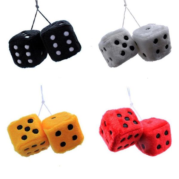 

interior decorations creative soft plush cute dice car hanging ornament rear mirror decorative pendant accessories supplies products