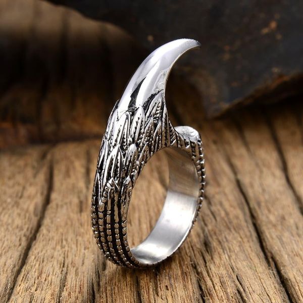 

cluster rings fashion stainless steel canine teeth personality cool rock hip hop silver motorcycle party punk jewelry, Golden;silver