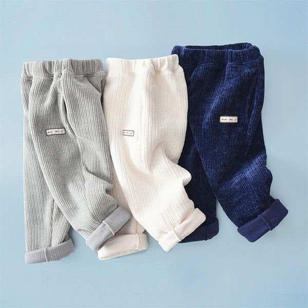 

trousers spring autumn kids elastic waist corduroy pants boys solid harem children clothing 3 colors, Blue