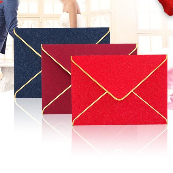 

gift wrap 12pcs gilt-edged business envelopes thick iridescent paper envelope for invitation office letters (mixed colors)
