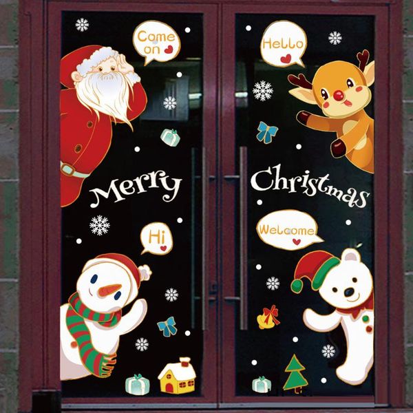 

wall stickers merry christmas decor for home glass year decals xmas party decoration mural