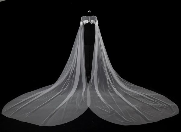 

bridal veils 2021 luxury 5 meters ivory white one-layer cathedral wedding veil with comb, Black