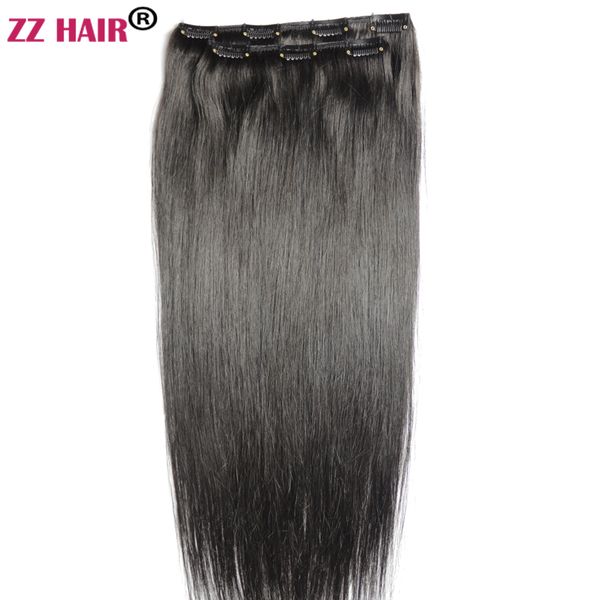 

16"-28" 100g two piece set 100% brazilian remy clip-in human hair extensions 2pcs natural straight, Black;brown