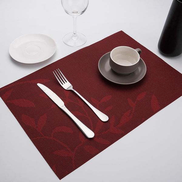 

table runner 2pcs/4pcs/6pcs placemat solid color anti-slip european style western restaurant el kitchen pvc mat
