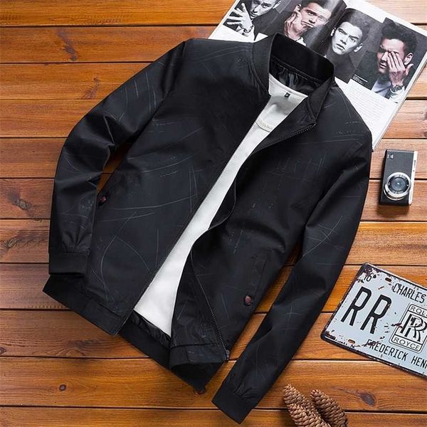 

autumn spring mens casual bomber jacket men fashion male warm s slim fit stand collar overcoat 211126, Black;brown