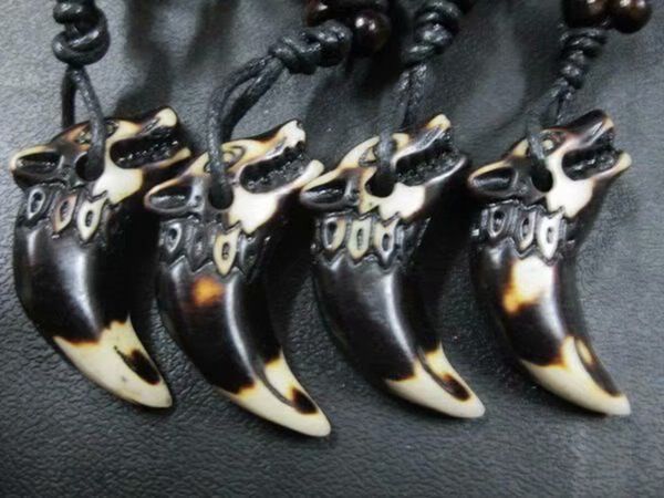 

20 pcs fashion cool men punk wolf head retro black color necklace jewelry, Silver