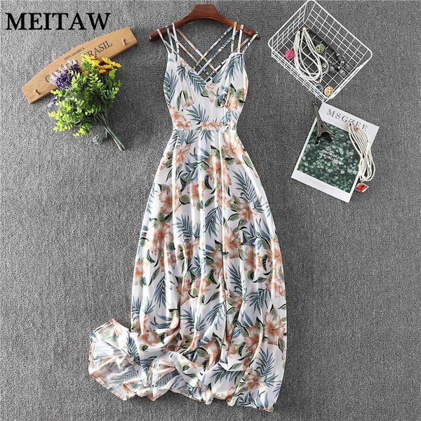 

casual dresses 2021 summer women boho beach dress v-neck high waist sling vintage floral print party vestidos, Black;gray