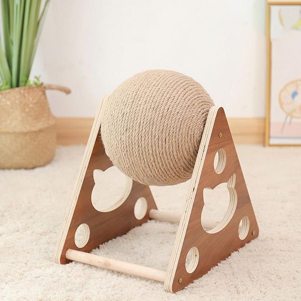 

cat toys 1pc wood scratching ball scratch solid natural durable sisal board scratcher for grinding pet supplies