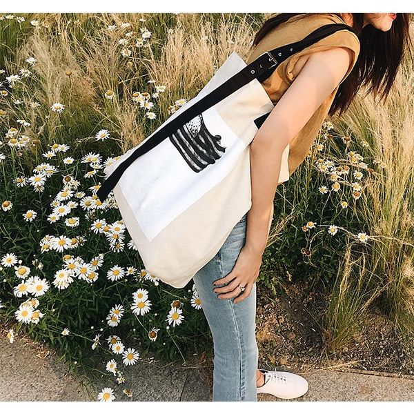 

evening bags canvas one-shoulder tote bag wild large-capacity handbag casual trend fashion women