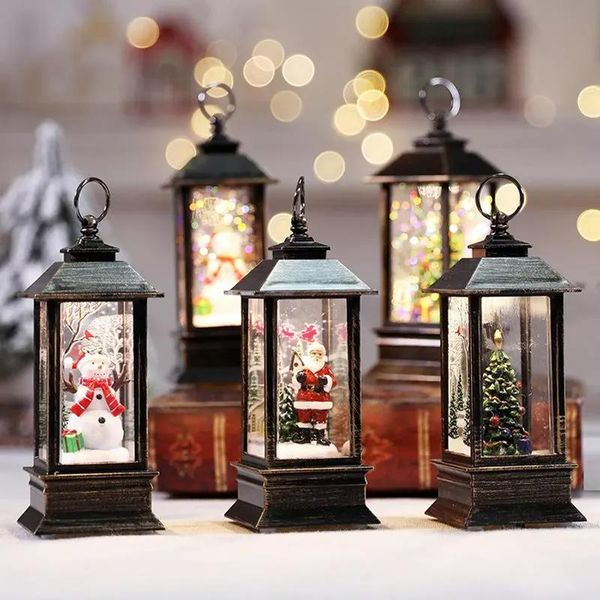 

christmas decorations glitter swirl portable lantern led glow accent light ornament holiday kids snow globe deco women thyme