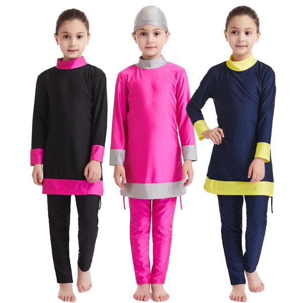 

swim wear traditional fashion haleychan muslim girl swimwear swimsuit bathing suit women 3 piece sets kids for girls