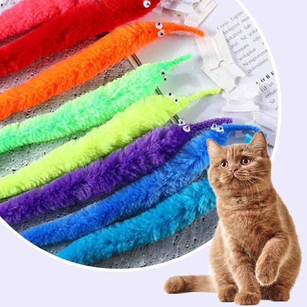 

cat toys pet toy dog teaser funny play interactive fun cats plush replacement kitten colorful feather multicolor 1pcs