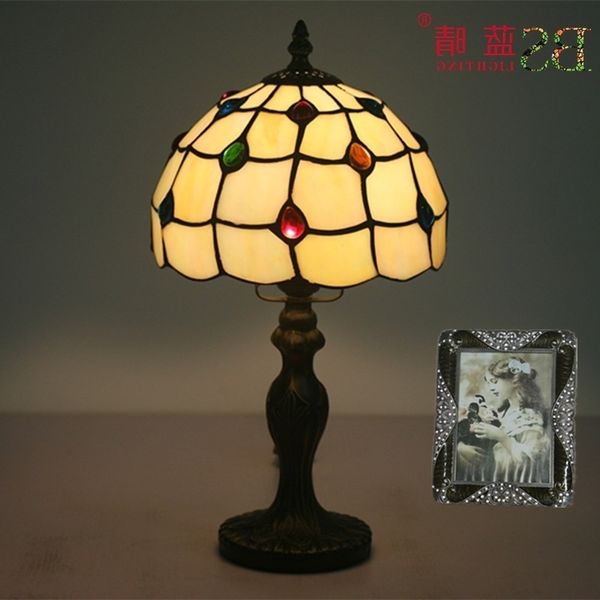 

8 inch tiffany bedroom bedside nostalgic creative warm light table lamp
