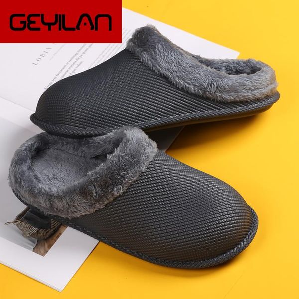 

slippers coslony men winter cotton warm couple cotton-padded shoes male waterproof candy home bread, Black