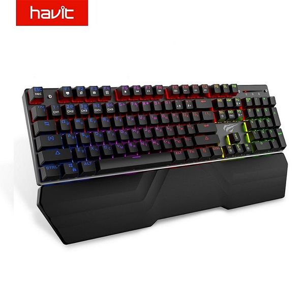 

keyboards havit mechanical keyboard 87/104 keys blue or red switch gaming for tablet deskrussian/us sticker