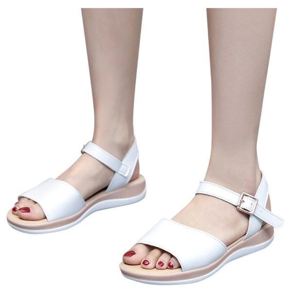 

women outdoor sandals summer fashion solid color fish mouth buckle flat slip personality comfortable leisure high quality, Black
