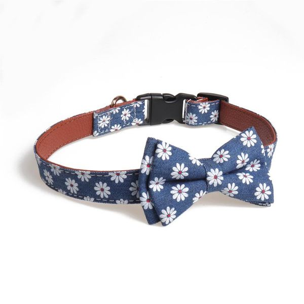 

dog collars & leashes decoration gift easy wear styling cat printed cute safety buckle bow knot fashion neck pet collar accessories puppy