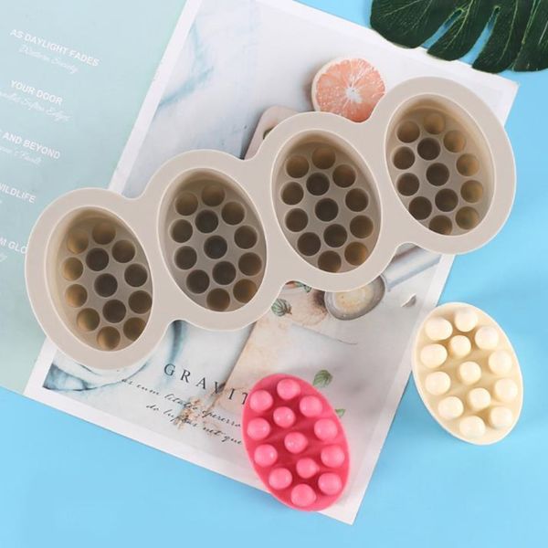 Oval SPA Seifenform Hohlraum Silikon Massage Therapie Seifenherstellung Werkzeug 100pcs / lot Herramienta Para Hacer Jabn