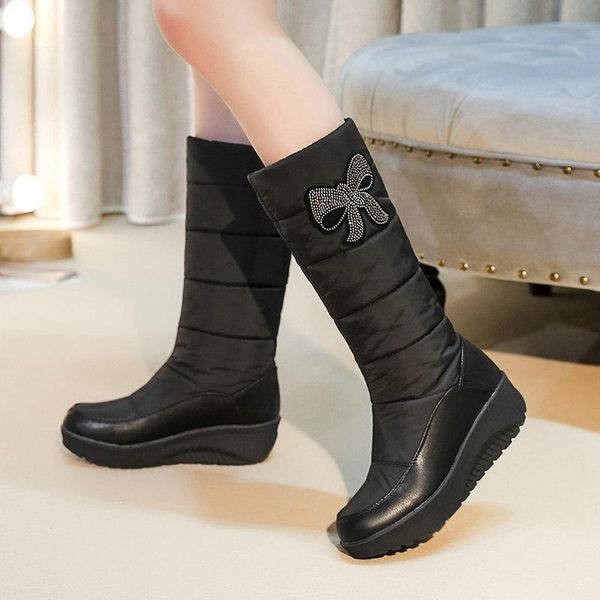 

boots ippeum women waterproof winter plush warm snow female shoes furry black for