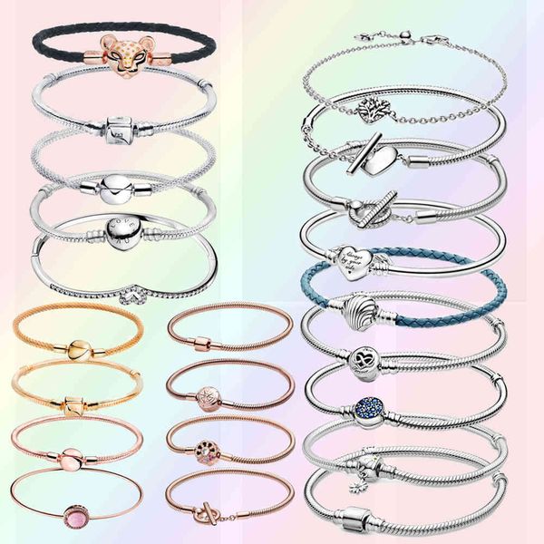 Beste ing Natsuki 925 Sterling Silber Rose Goldene Farbe Gänseblümchen Blume Barrel Verschluss Schlange Kette Armband Frauen Schmuck