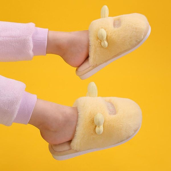 

slipper children' cotton slippers boys toddler girls cute plush home shoes kids winter indoor slides warm, Black;grey