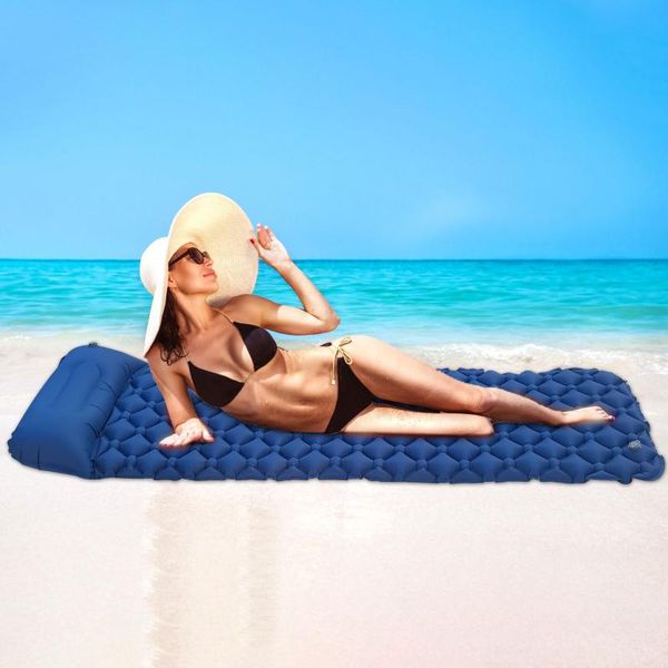 

pool & accessories single person nylon tpu sleeping pad camping mat lightweight moisture-proof air mattress portable inflatable
