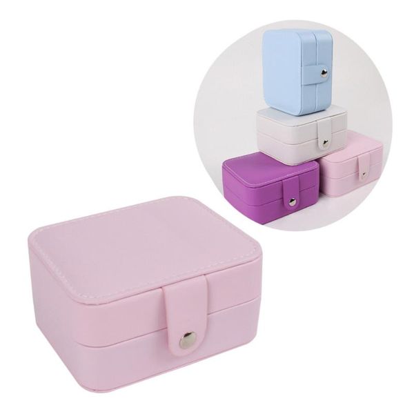 

jewelry pouches, bags 1pc creative portable storage box leather case earrings bracelets travel container sky-blue, Pink;blue