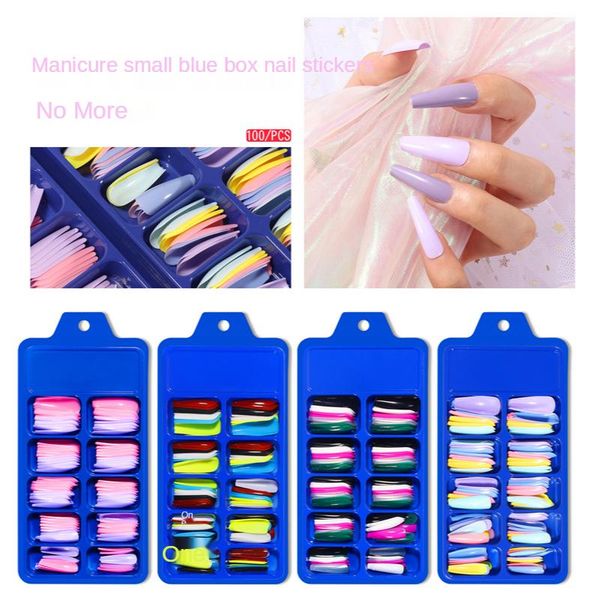 

false nails pure color nail patches ballet wearing full clips, Red;gold