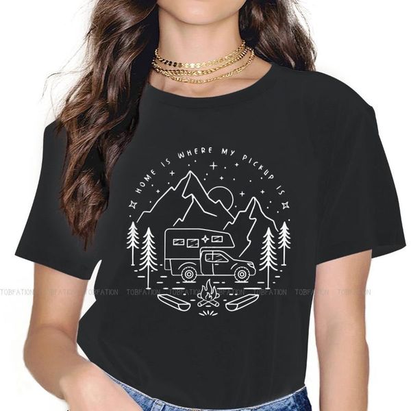 

women's t-shirt pickup camper special tshirt for girl outdoor comfortable creative gift idea t shirt short sleeve, White