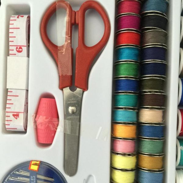 

sewing notions & tools 100pcs/set kit portable spools thread yarn needle scissors hand craft diy apparel for beginner, Black