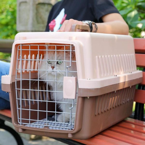 Fundas de asiento de coche para perros, caja de aire para mascotas, jaula de facturación de vuelo, portaaviones para gatos, maleta de transporte de viaje pequeña, soporte transpirable, Animal Baske