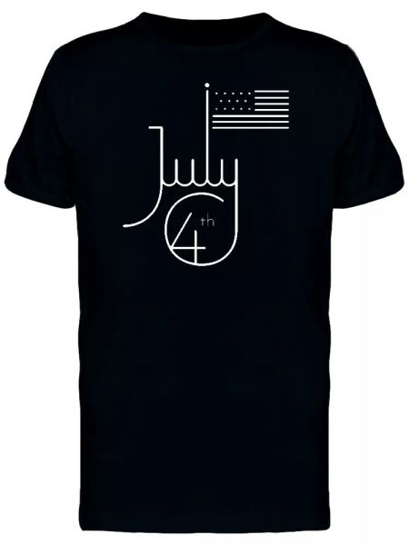 

july 4th flag men's tee -image by shutterstock, White;black